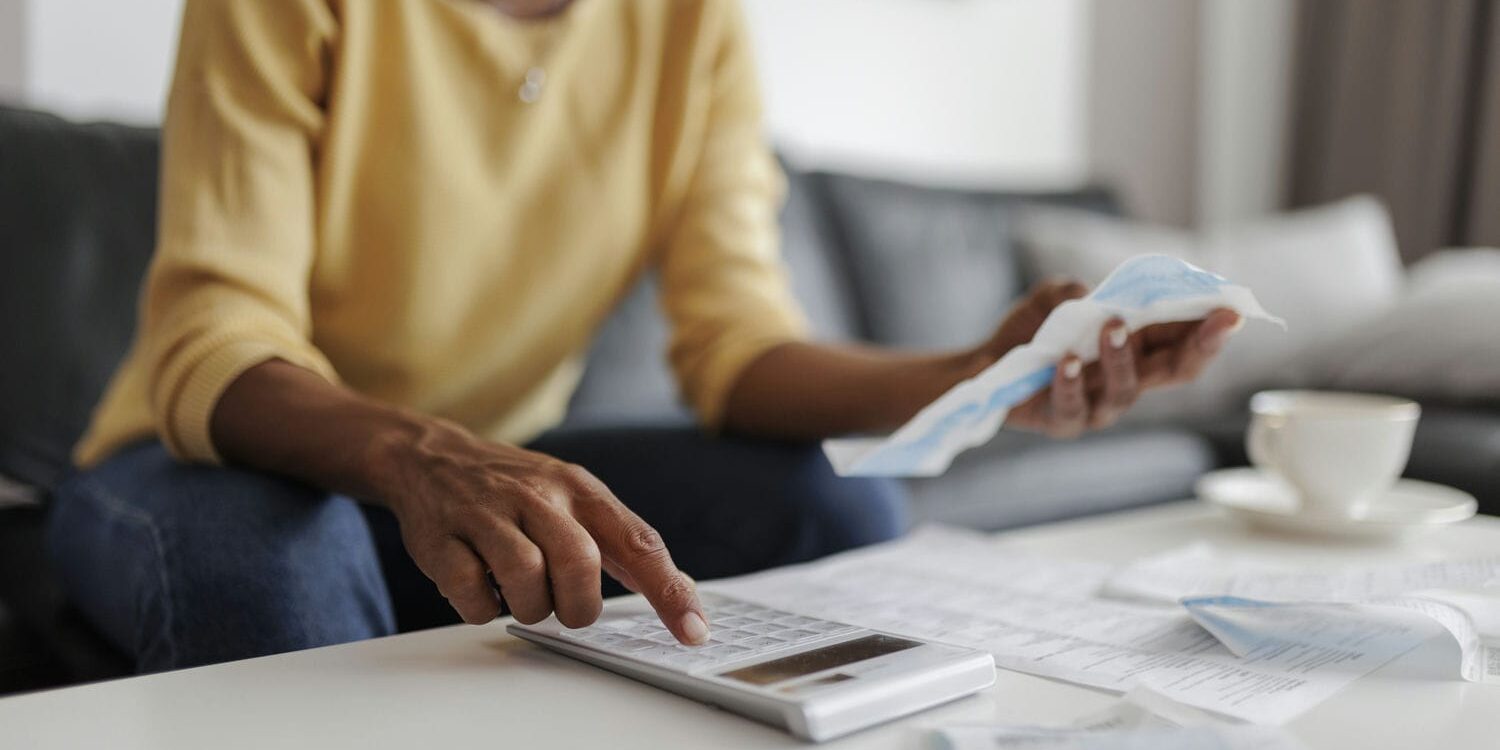 lady calculating her personal taxes